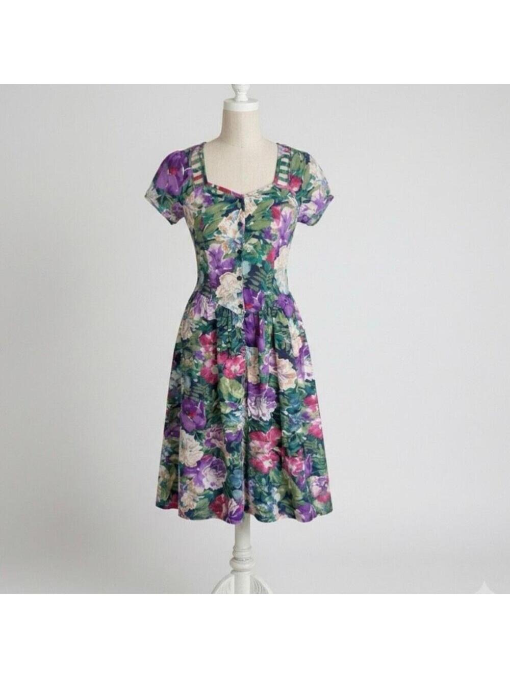Phool Vintage 90s cottage core fairycore sweet heart rayon cotton Cut-out medium